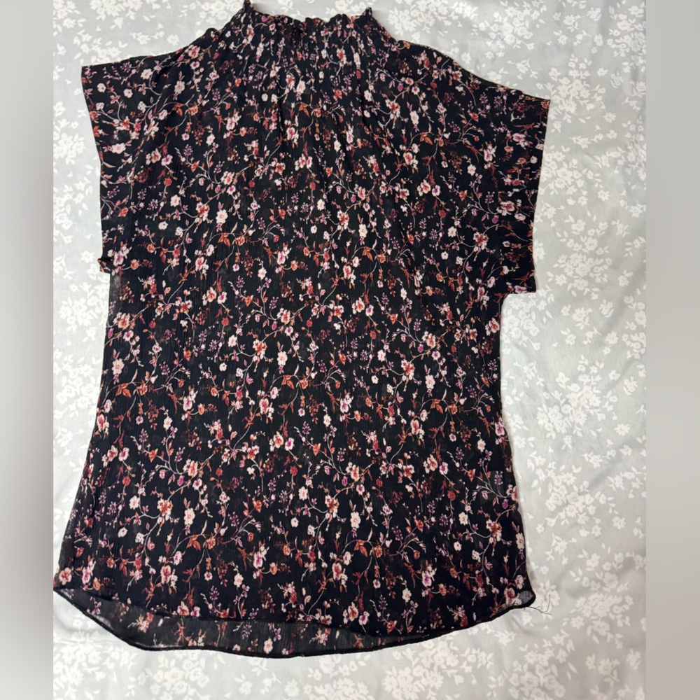 Monteau Black and Pink Floral Dress